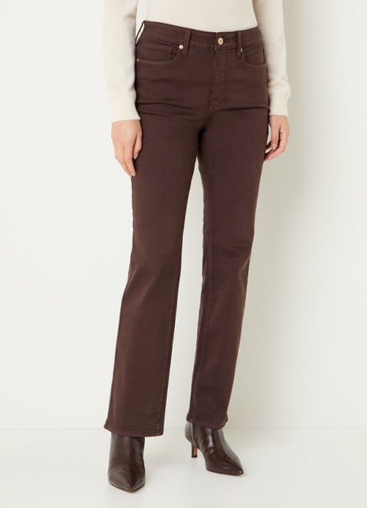 NYDJ Marilyn high waist straight leg jeans met steekzakken