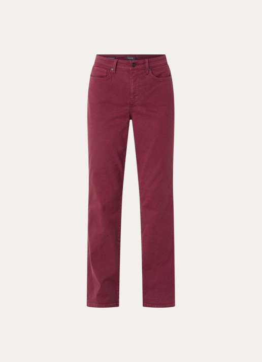 NYDJ Marilyn high waist straight leg jeans met steekzakken - voorkant 4 bordeauxrood