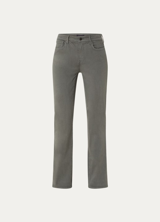 NYDJ Marilyn mid waist straight fit chino met stretch - voorkant 4 olijfgroen