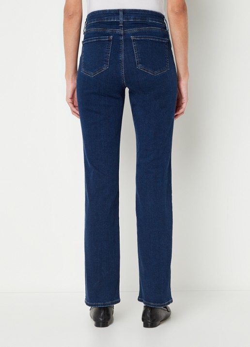 NYDJ Marilyn mid waist straight leg jeans met donkere wassing - achterkant indigo