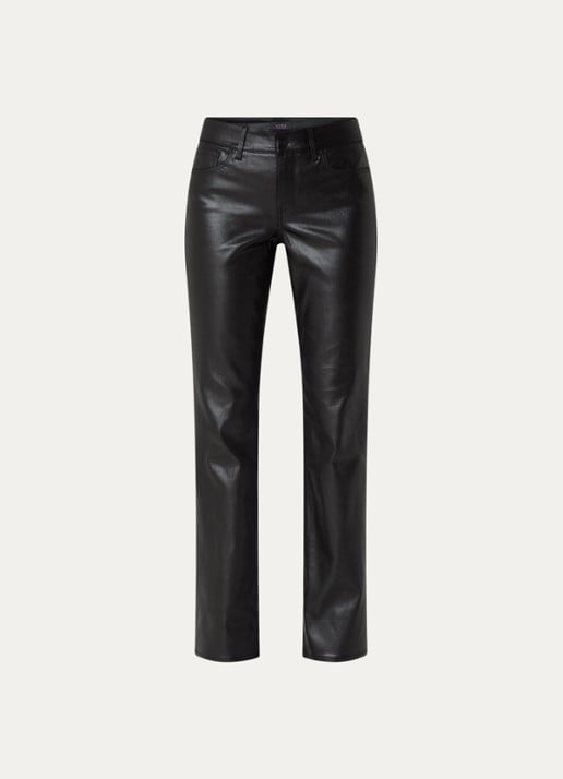 NYDJ Marilyn mid waist straight leg jeans met gekleurde wassing - voorkant 5 zwart
