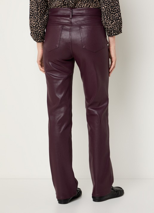 NYDJ Marilyn mid waist straight leg jeans met gekleurde wassing - achterkant aubergine