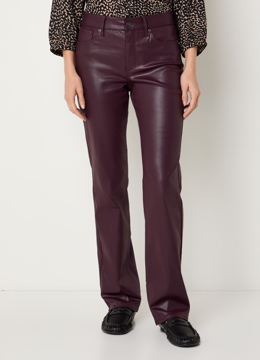 NYDJ Marilyn mid waist straight leg jeans met gekleurde wassing - detail 2 aubergine