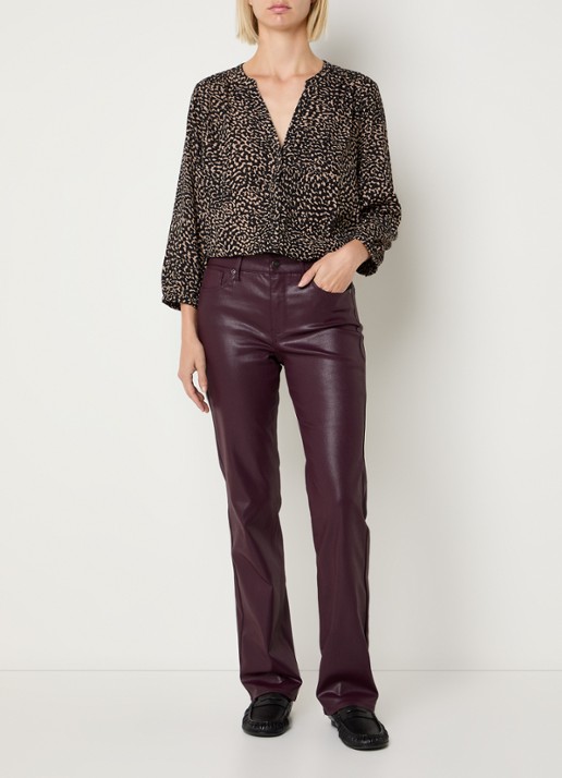 NYDJ Marilyn mid waist straight leg jeans met gekleurde wassing - voorkant 5 aubergine