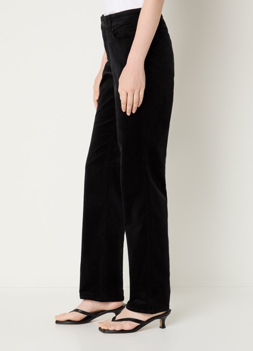 NYDJ Marilyn straight fit mid waisted pantalon van corduroy - detail 2 zwart