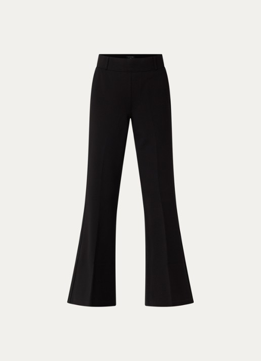 NYDJ Mid waist flared legging van jersey met steekzakken - voorkant 2 zwart