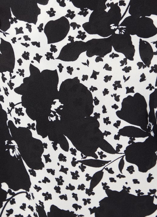 NYDJ Pintuck blouse met V-hals en print - detail 3 zwart