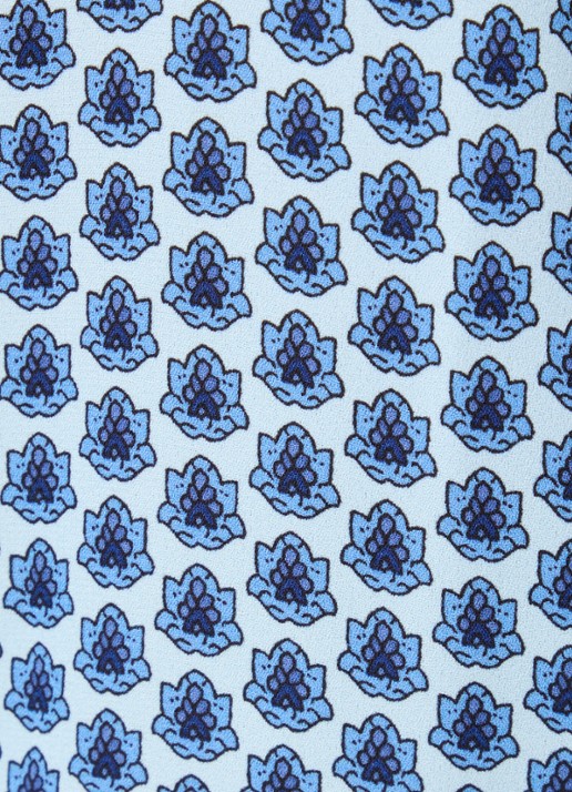 NYDJ Pintuck blouse met V-hals en print - detail 2 petrol