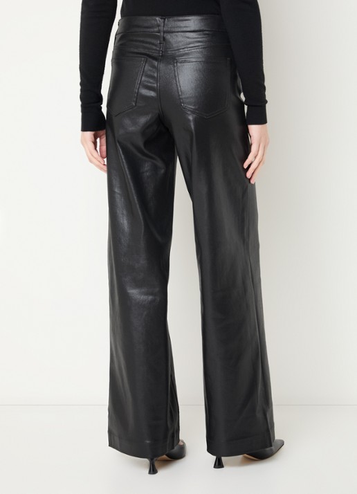NYDJ Teresa high waist wide leg jeans met gekleurde wassing - achterkant zwart