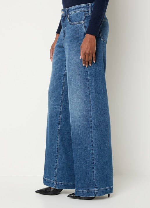 NYDJ Teresa high waist wide leg jeans met steekzakken - detail 5 blauw