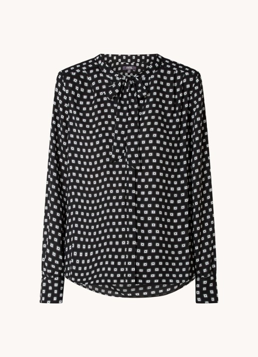 NYDJ Tuniek met print en strikkraag - voorkant 4 zwart