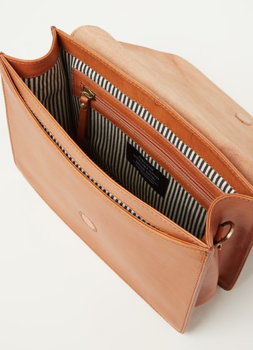 O My Bag Audrey schoudertas van leer - detail cognac