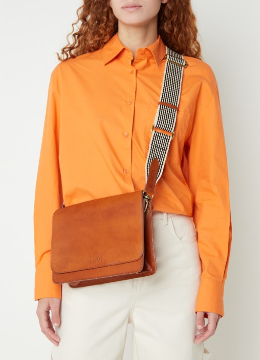 O My Bag Audrey schoudertas van leer - voorkant 5 cognac