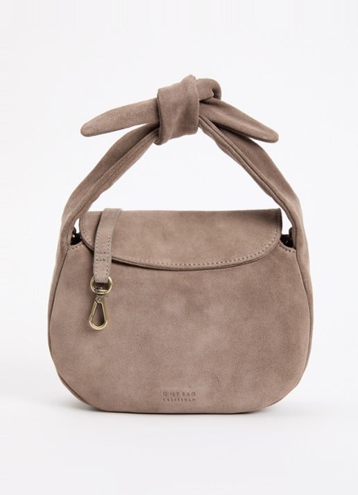 O My Bag Coco Croissant handtas van suède met afneembare schouderiem