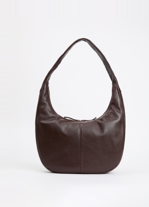 O My Bag Coco Grand schoudertas van leer  - voorkant chocoladebruin