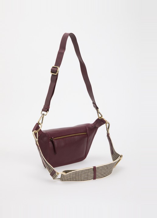 O My Bag Drew schoudertas van leer - achterkant 5 kersenrood