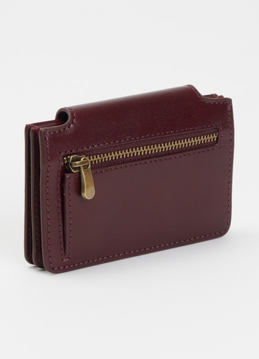 O My Bag Harmonica portemonnee van leer - achterkant 3 kersenrood