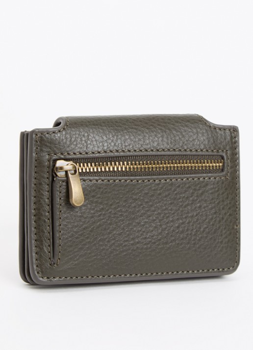 O My Bag Harmonica portemonnee van leer  - achterkant 3 donkergroen