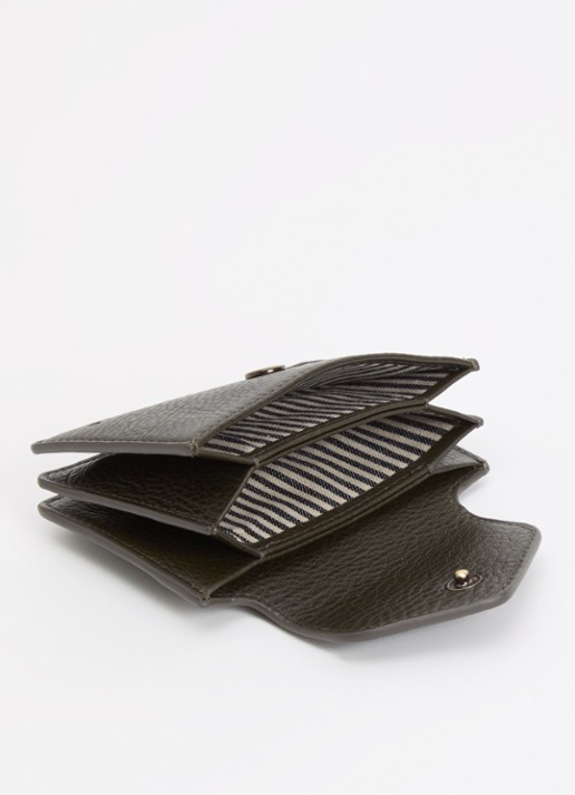 O My Bag Harmonica portemonnee van leer  - voorkant 2 donkergroen