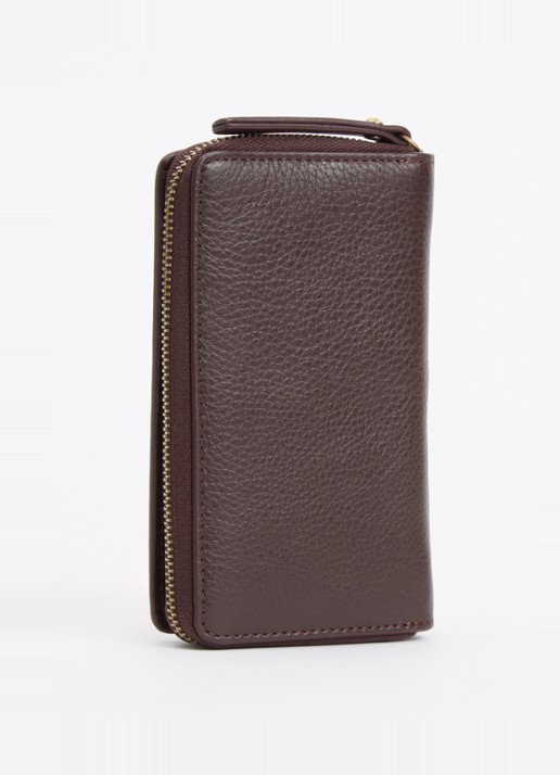 O My Bag Jett portemonnee van leer - achterkant chocoladebruin