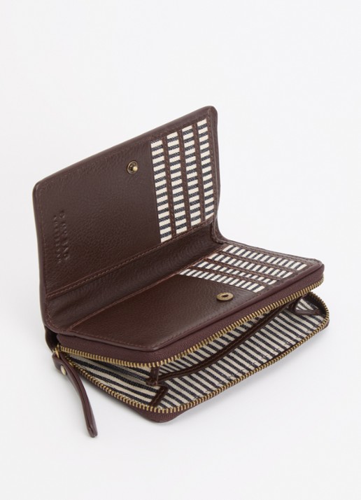 O My Bag Jett portemonnee van leer - voorkant 3 chocoladebruin