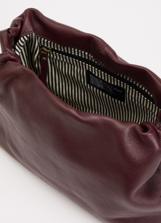 O My Bag Kiki Midi handtas van leer met afneembare schouderriem  - detail 3 kersenrood