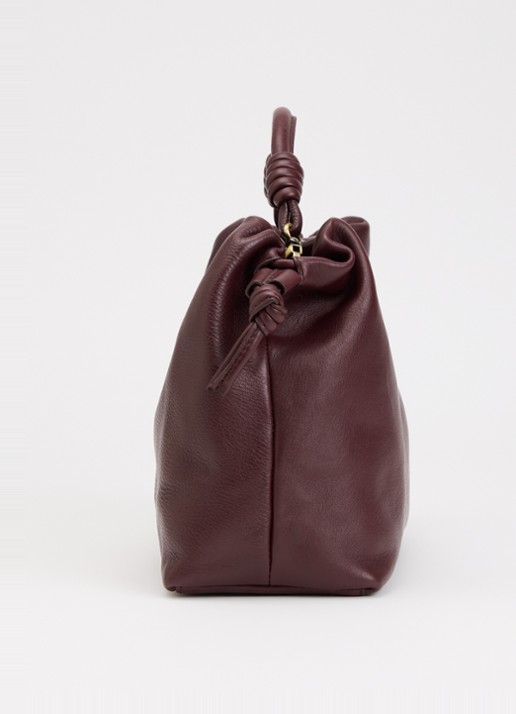 O My Bag Kiki Midi handtas van leer met afneembare schouderriem  - detail 4 kersenrood