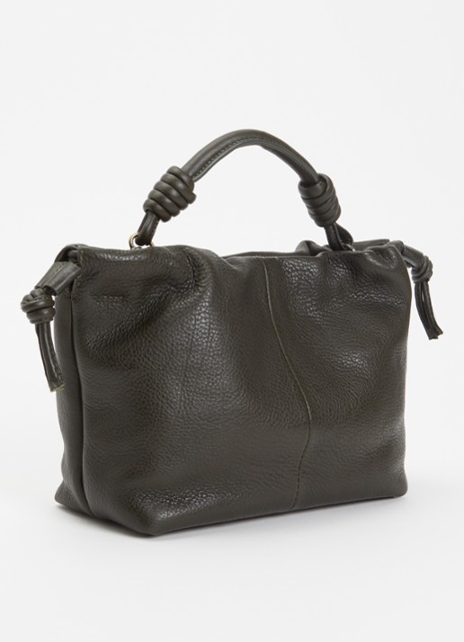 O My Bag Kiki Mini handtas van leer met afneembare schouderriem  - achterkant 2 mosgroen