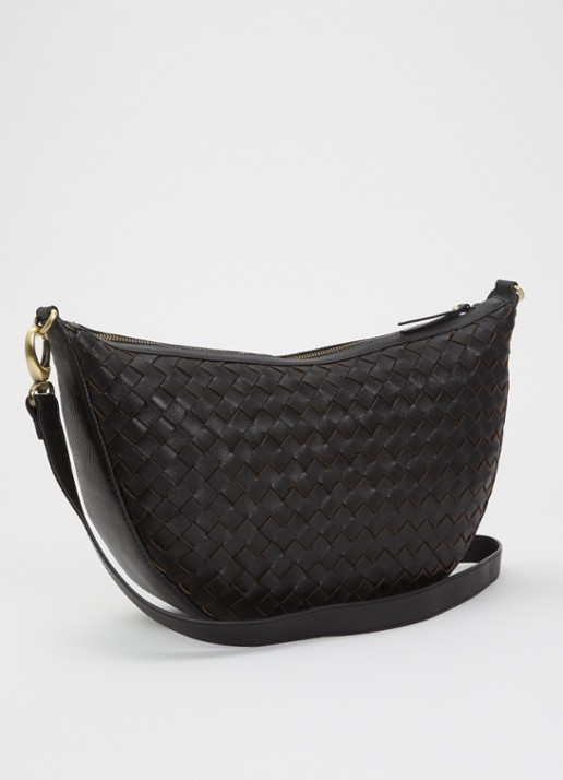 O My Bag Leo Maxi schoudertas van leer met afneembare schouderriem - achterkant 5 zwart