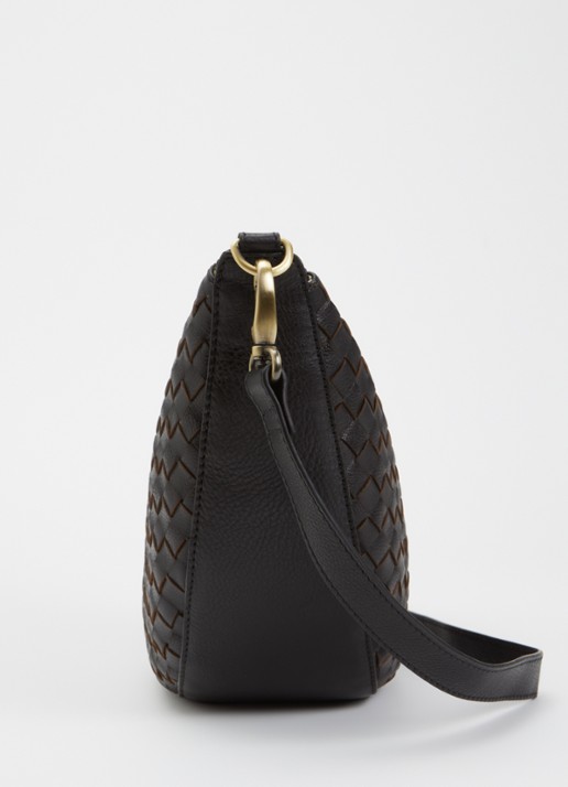 O My Bag Leo Maxi schoudertas van leer met afneembare schouderriem - detail 3 zwart