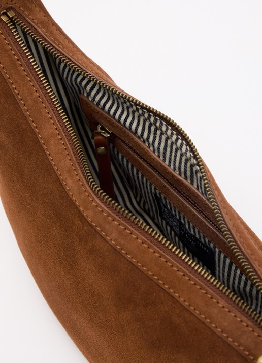 O My Bag Leo Midi crossbodytas van suède - detail 2 cognac