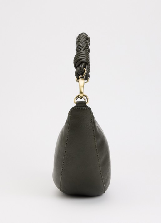 O My Bag Leo Midi schoudertas van leer met afneembare schouderriem  - detail 4 mosgroen