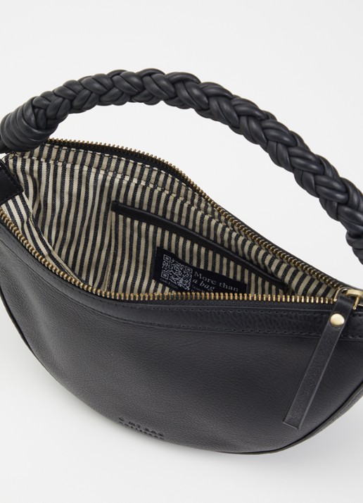 O My Bag Leo Mini handtas van leer met afneembare schouderriem  - detail 2 zwart