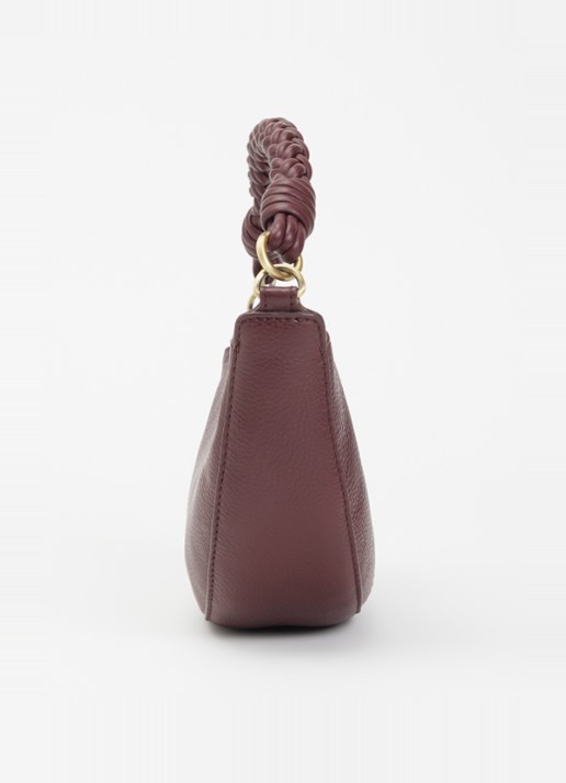 O My Bag Leo Mini handtas van leer met afneembare schouderriem  - detail 2 aubergine