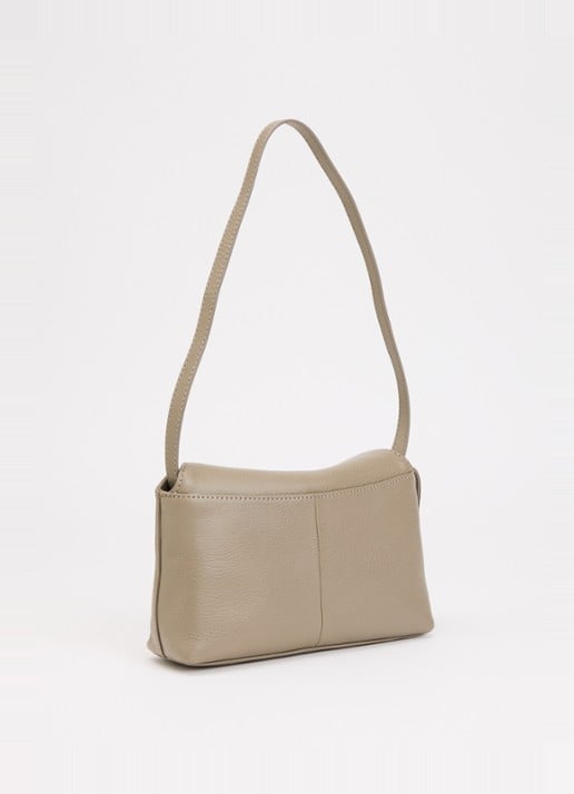 O My Bag Sienna Mini schoudertas van leer  - achterkant 5 taupe