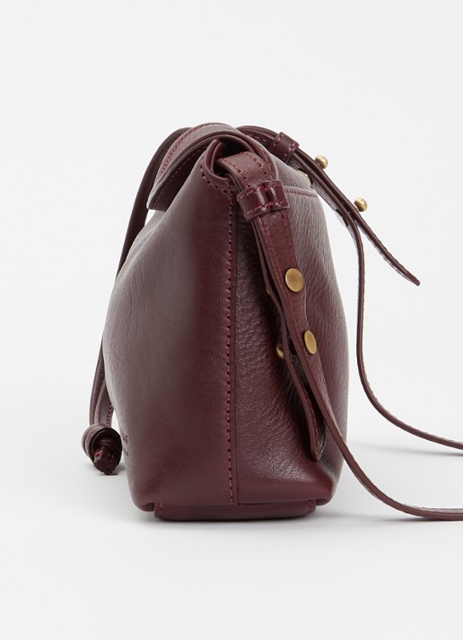 O My Bag Sienna Mini schoudertas van leer  - detail 4 bordeauxrood