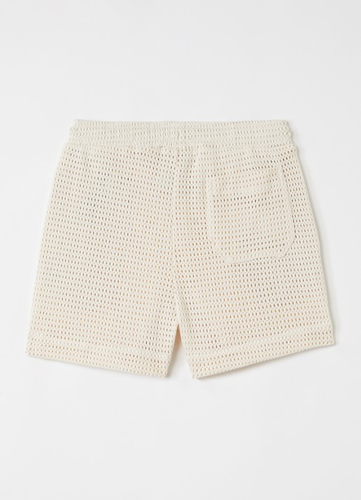 OAS Braga zwemshorts met opengewerkt dessin - voorkant 3 beige
