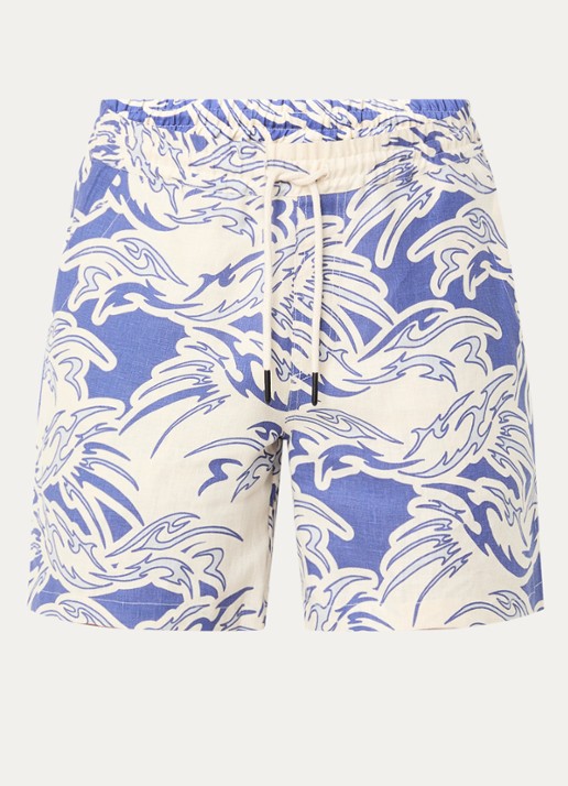 OAS Loefy straight fit korte broek van badstof - voorkant 10 blauw