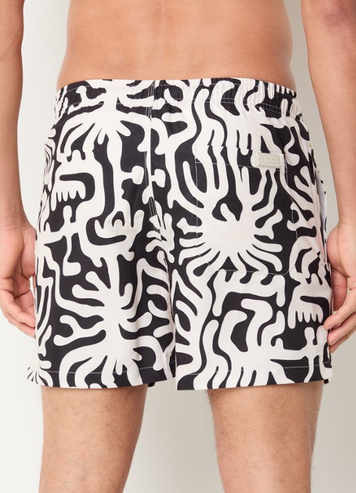 OAS Loefy zwemshorts met grafische print - achterkant zwart