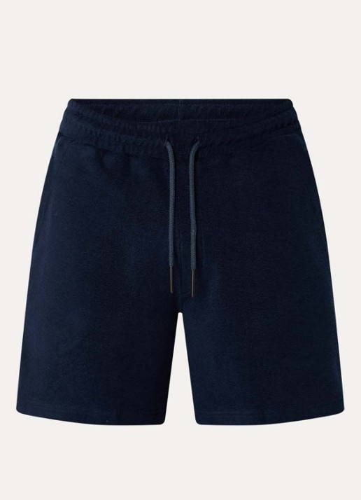 OAS Straight fit korte broek met steekzakken - voorkant 2 donkerblauw