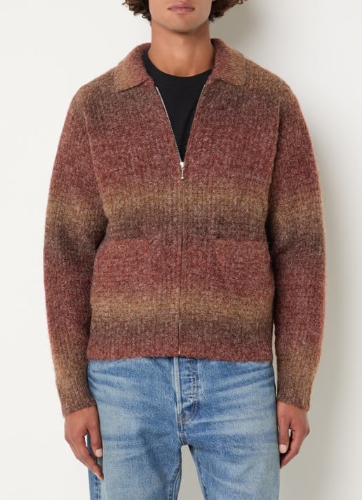 Obey Anton grofgebreid vest in wolblend