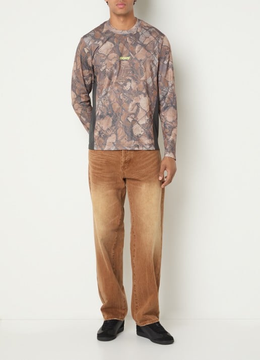 Obey Basecamp longsleeve met print - voorkant 4 bruin
