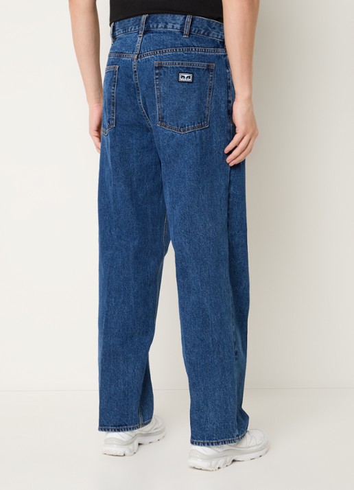 Obey Bigwig wide leg jeans met steekzakken - achterkant indigo