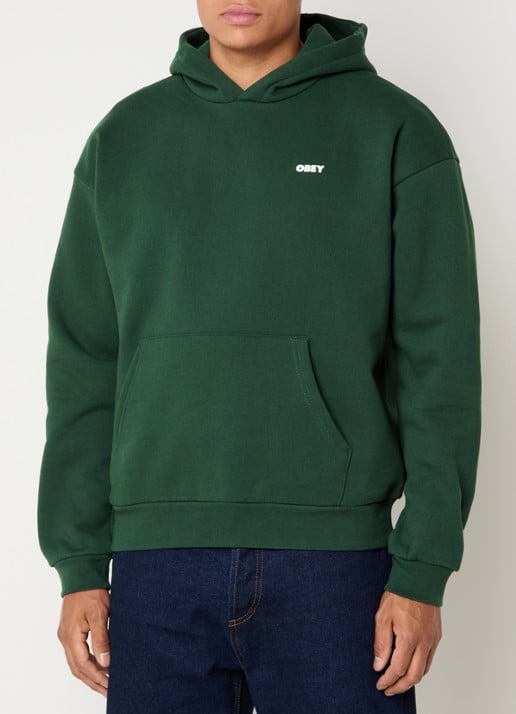 Obey Bold hoodie met logo - achterkant 5 donkergroen