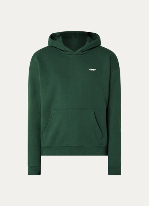 Obey Bold hoodie met logo - voorkant donkergroen