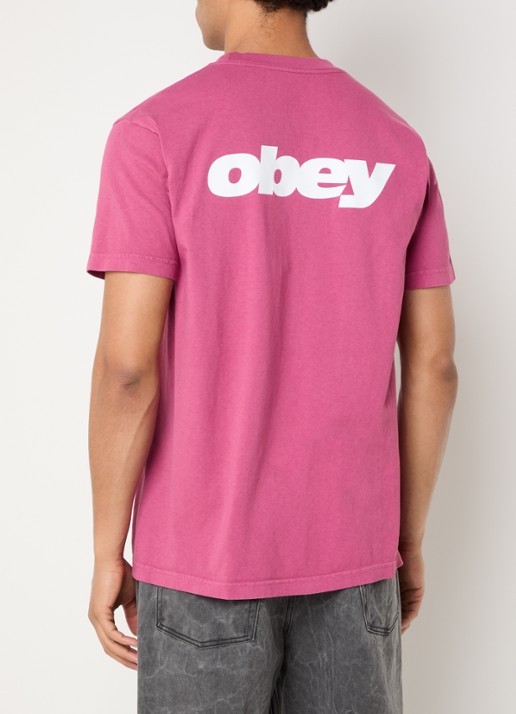 Obey Bounce T-shirt met logo- en backprint