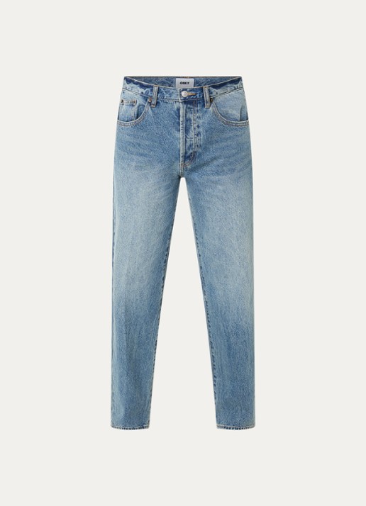 Obey Boxcar straight leg jeans met medium wassing - voorkant 4 indigo