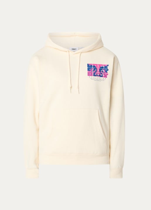 Obey Brick By Brick hoodie met logo- en backprint