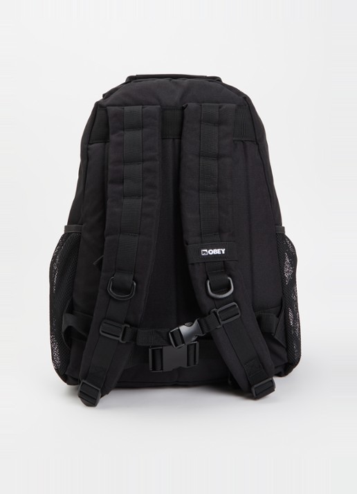 Obey Commuter rugzak met logo en 16 inch laptopvak - achterkant 2 zwart