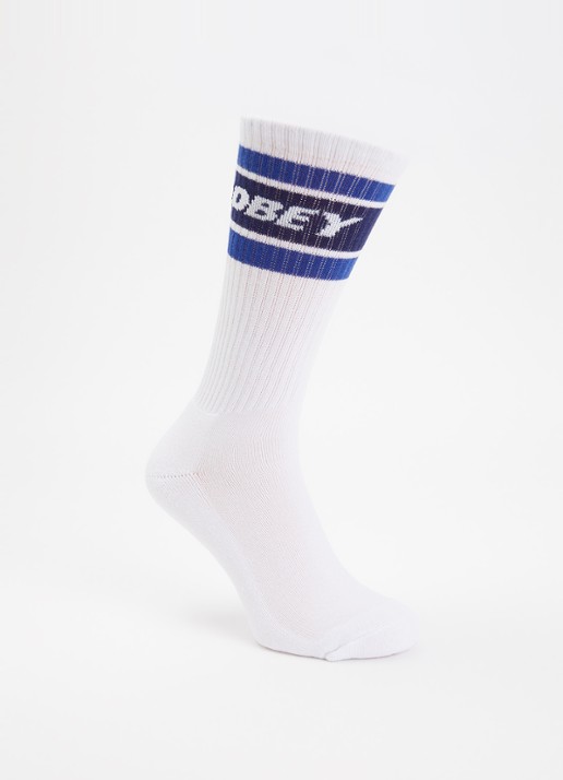 Obey Cooper sokken met logo - voorkant blauw